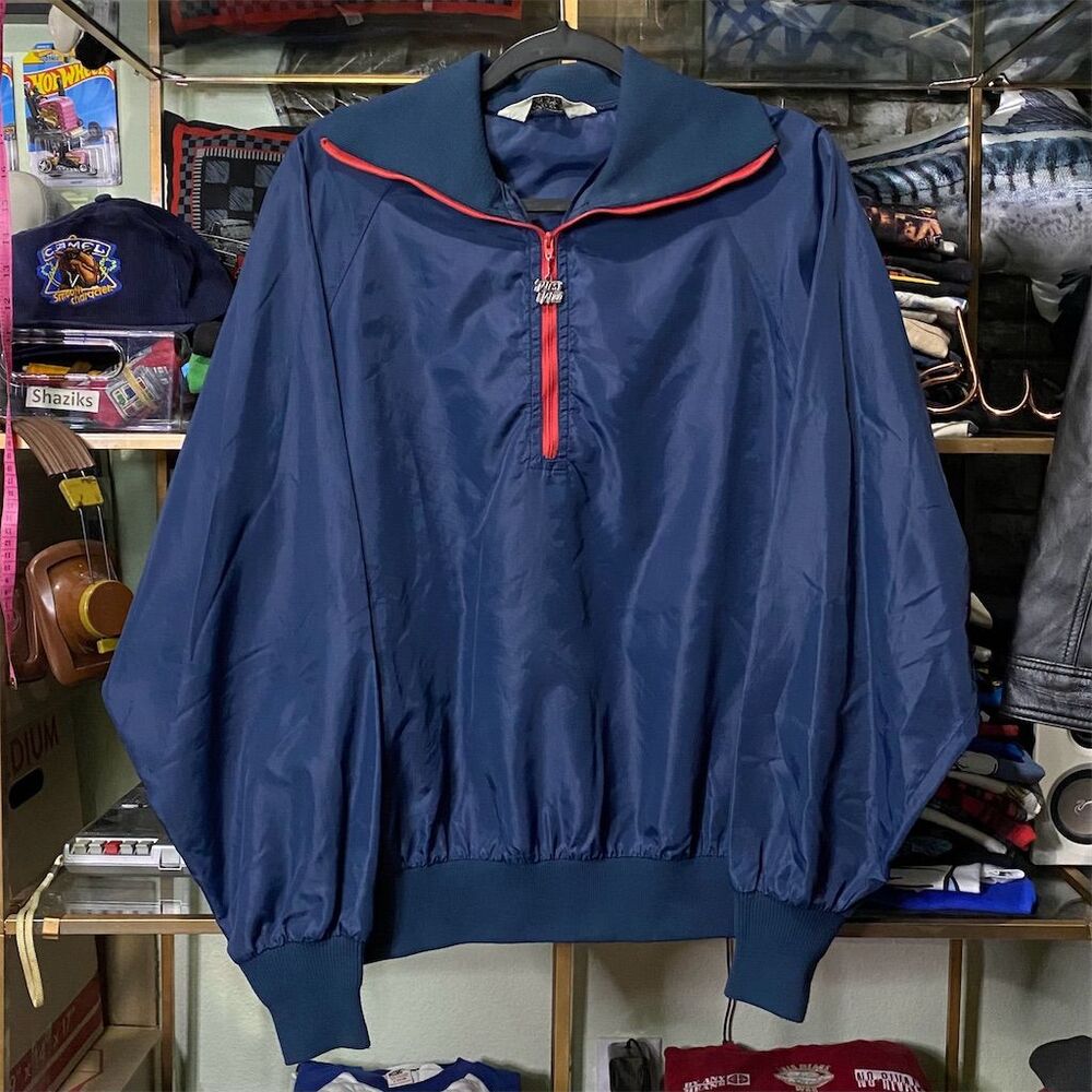 Vintage 70s West Wind Men's Nylon Windbreaker Jacket Blue L Casual